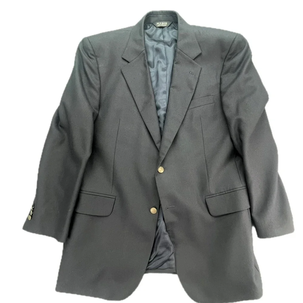 Jos A Bank Mens 43R Charcoal‎ Gray Wool Cashmere Sport Coat Blazer Jacket